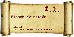 Plesch Krisztián névjegykártya